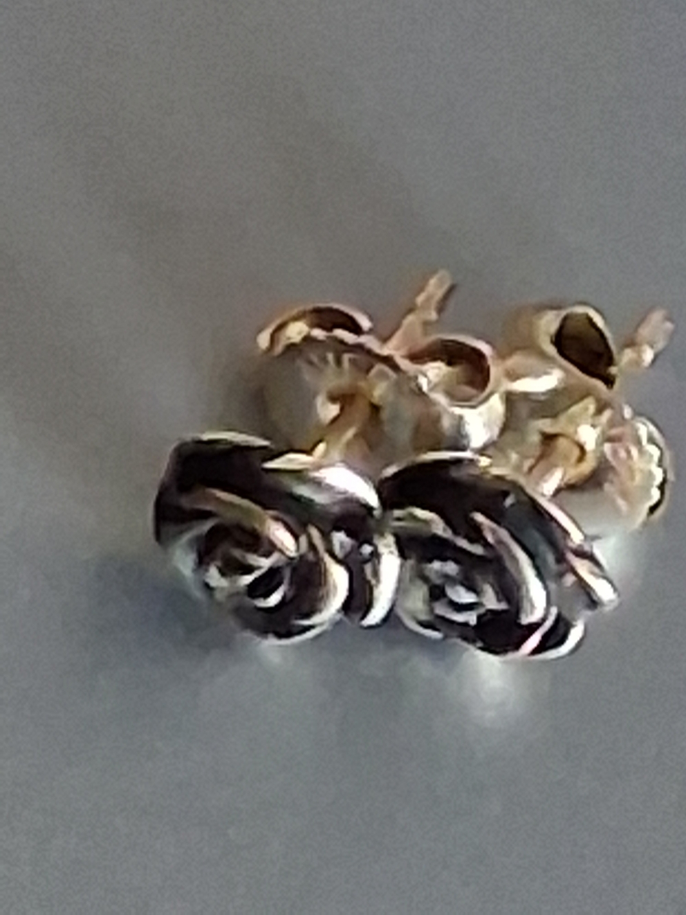 James Avery Sterling Silver Stud Earrings Rose Bud - Picture 4 of 6